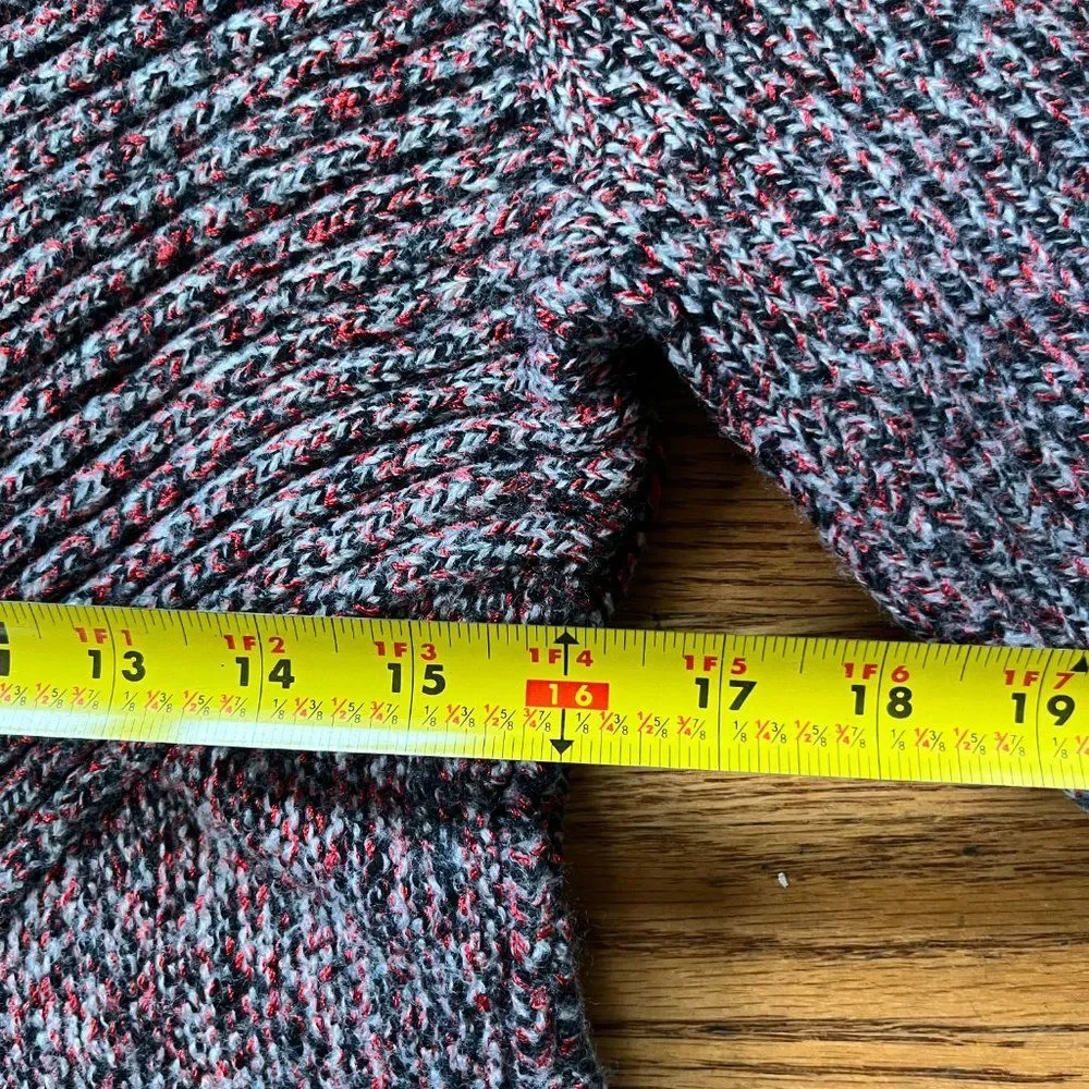 Rag & Bone Red Gray Merino Wool Blend Mock Turtleneck Sweater   Women's Size S - Picture 8 of 9
